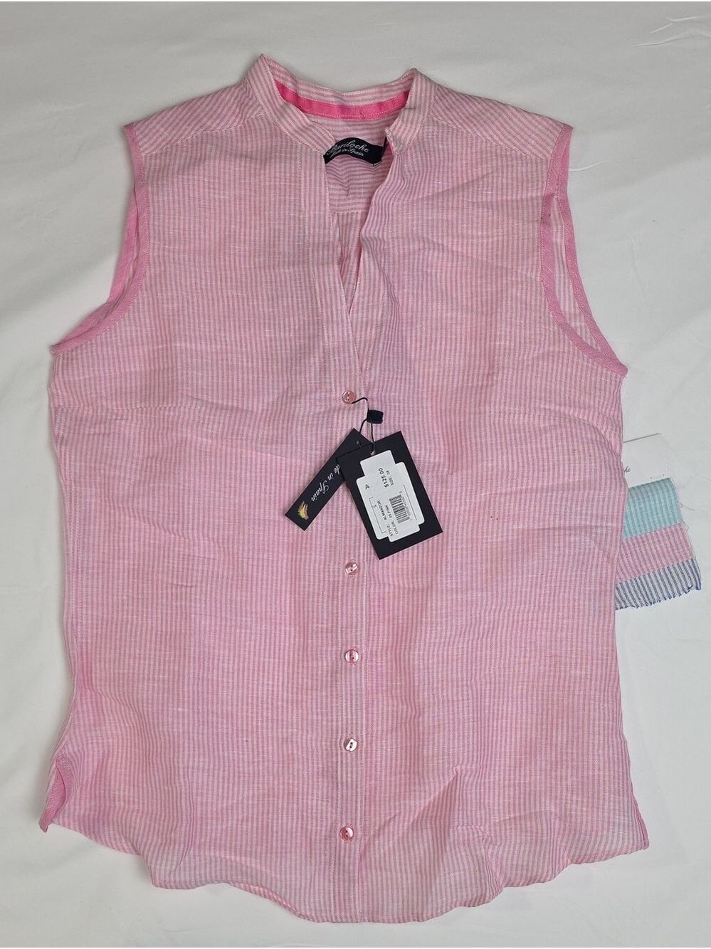 Bariloche Pink Sleeveless Button-Front Top Size 38